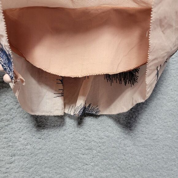 Byron Lars Beauty Mark Rare Soft Pink Navy Floral Leaf Top Sleeveless Size 2 NWT - Picture 3 of 6